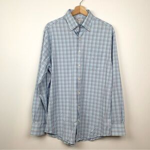 Peter Millar Summer Comfort Long Sleeve Shirt Buttoned Men's Plaid Sz Medium
